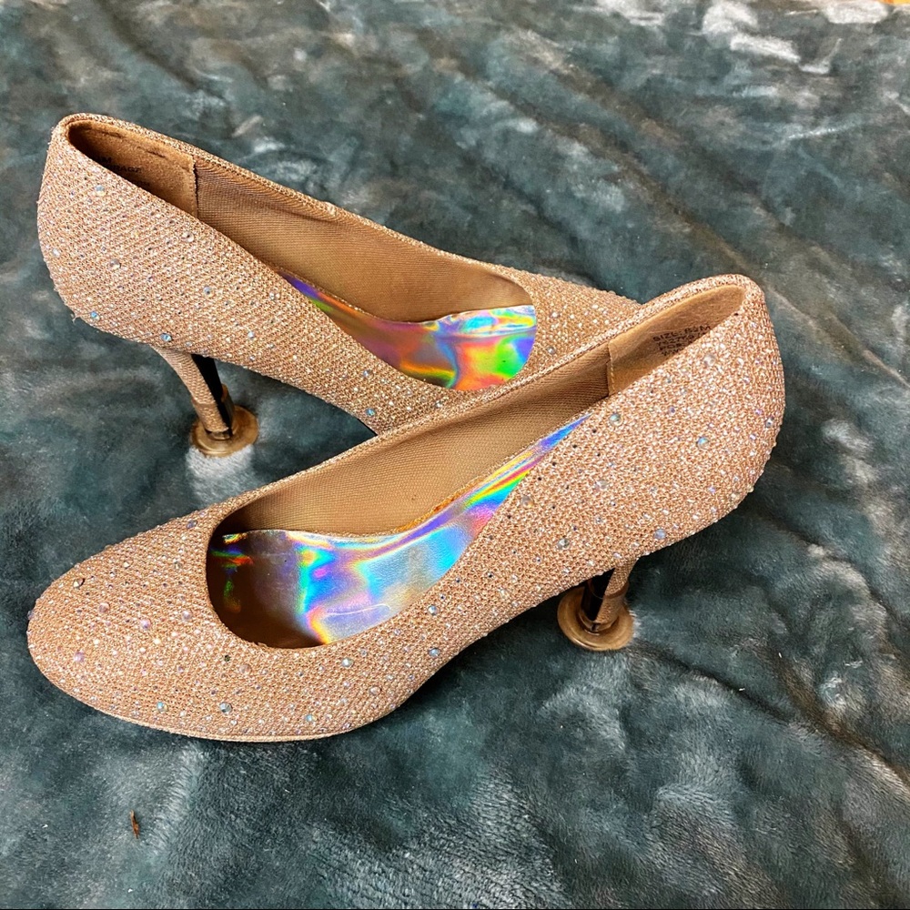 Silver slippers heels